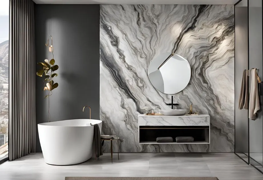 Stunning Avalanche marble effect wall panels in matte finish, providing an elegant solution for enhancing the visual appeal of your space.